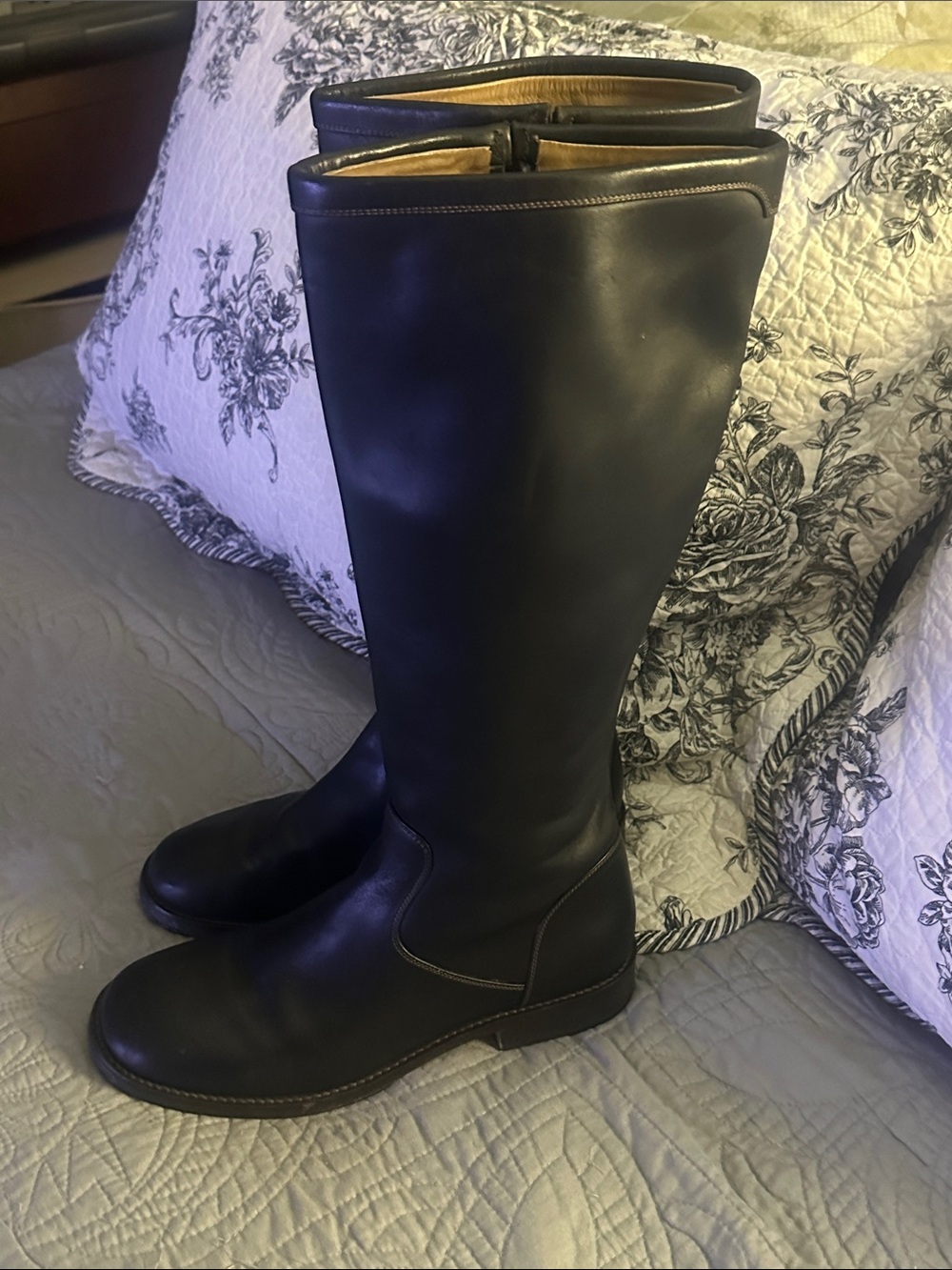 Cole Haan Classic Black Tall Leather Riding Boots - Women